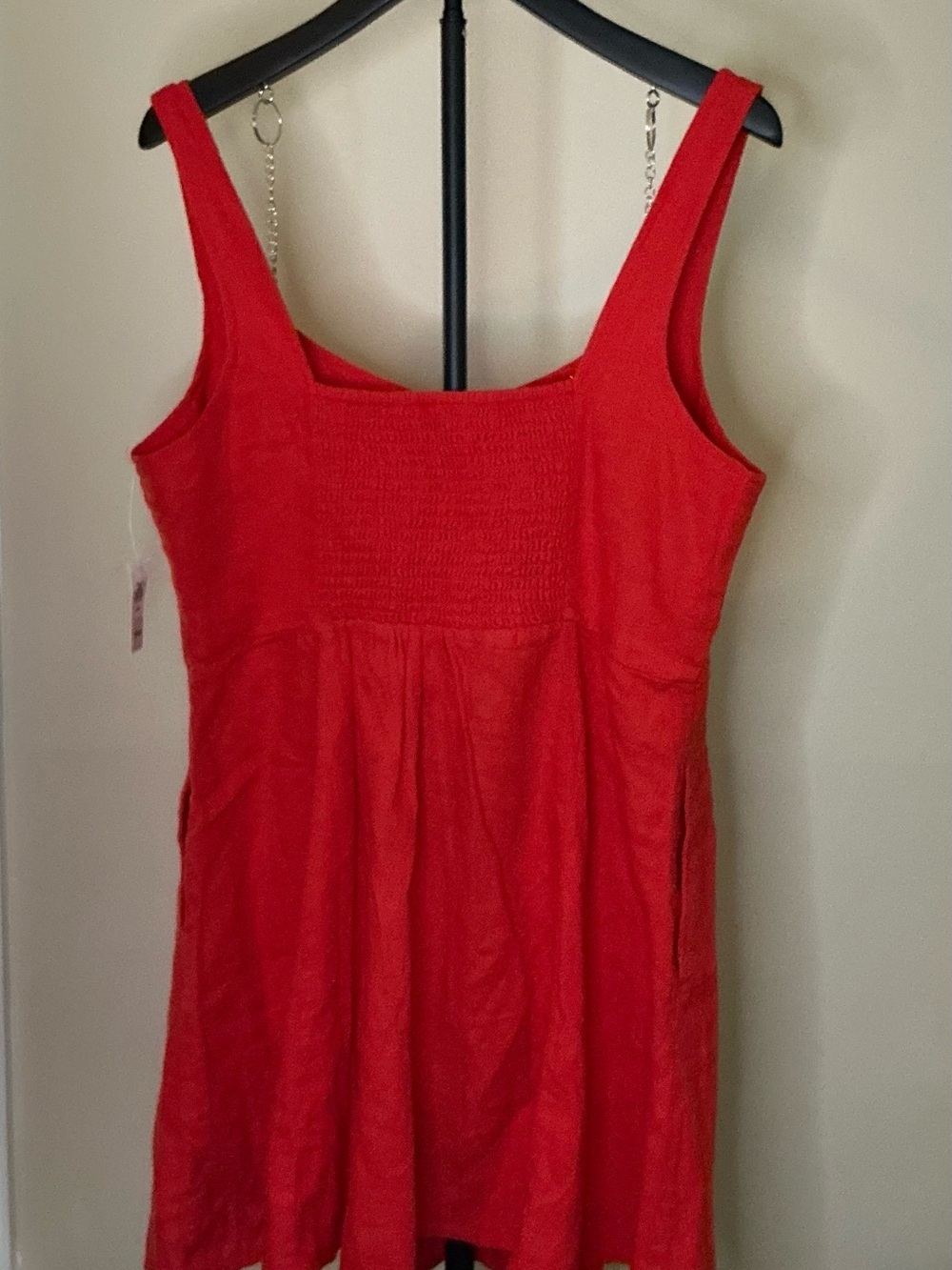 Old Navy Coral-Orange Sleeveless Tie-Front Midi Dress - Picture 3 of 6